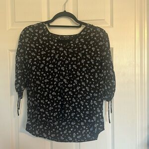 Madewell Floral Silk Tie Blouse